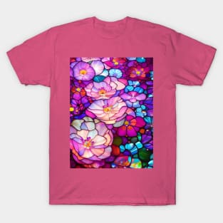 Stained Glass Carnation Flowers T-Shirt